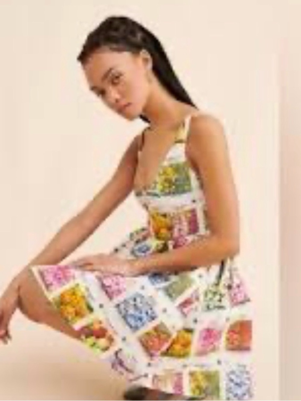 Floral Patchwork Mini Dress - White Multicolor